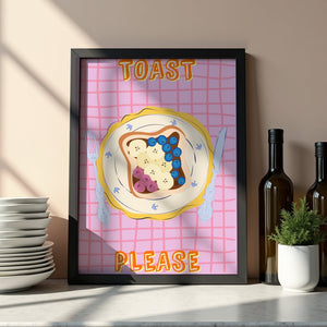 Toast Please Plakat - 21 x 29.7 cm - Nellastore