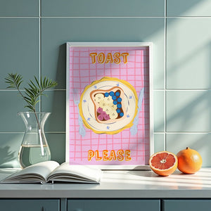 Toast Please Plakat - 21 x 29.7 cm - Nellastore