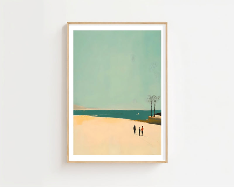 Two Figures On Beach Plakat - 21 x 29.7 cm (A4) - Nellastore