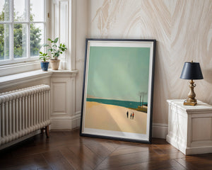 Two Figures On Beach Plakat - 21 x 29.7 cm (A4) - Nellastore