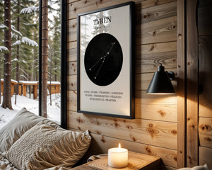Tyren Stjernetegn Plakat - 21 x 29.7 cm - Nellastore