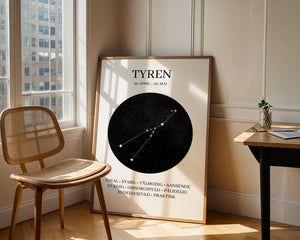 Tyren Stjernetegn Plakat - 21 x 29.7 cm - Nellastore