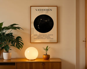 Vædderen Stjernetegn Plakat - 21 x 29.7 cm - Nellastore
