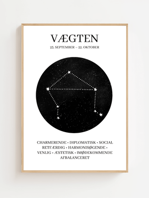 Vægten Stjernetegn Plakat - 21 x 29.7 cm (A4) - Nellastore