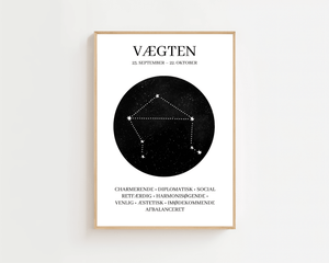 Vægten Stjernetegn Plakat - 21 x 29.7 cm (A4) - Nellastore