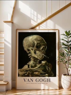 Van Gogh - Head Of A Skeleton With A Burning Cigarette Plakat - 21 x 29.7 cm (A4) - Nellastore