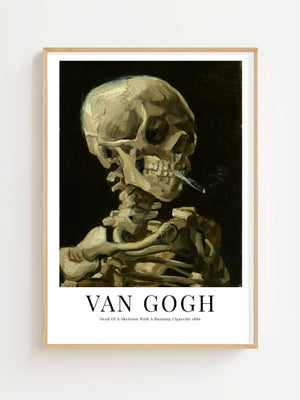 Van Gogh - Head Of A Skeleton With A Burning Cigarette Plakat - 21 x 29.7 cm (A4) - Nellastore