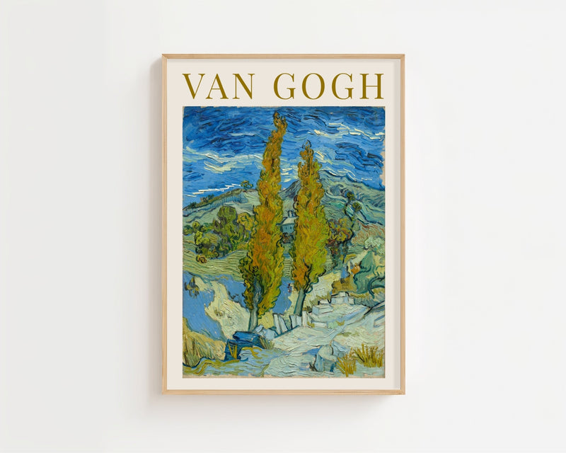 Van Gogh - Two Poplars In The Alpilles Near Saint - Rémy Plakat - 21 x 29.7 cm (A4) - Nellastore