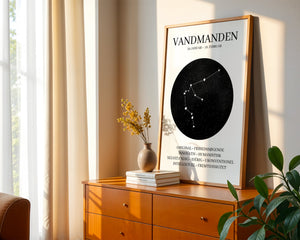 Vandmanden Stjernetegn Plakat - 21 x 29.7 cm - Nellastore