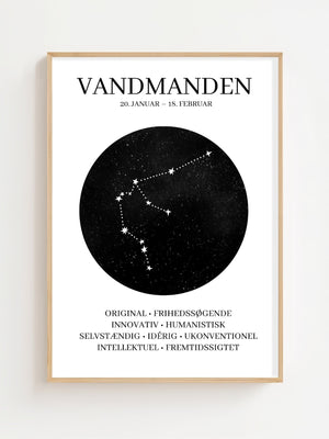 Vandmanden Stjernetegn Plakat - 21 x 29.7 cm - Nellastore