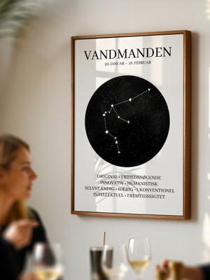 Vandmanden Stjernetegn Plakat - 21 x 29.7 cm - Nellastore