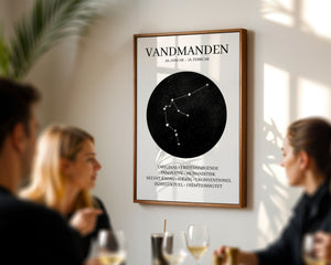 Vandmanden Stjernetegn Plakat - 21 x 29.7 cm - Nellastore