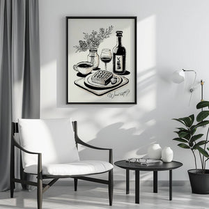 Vin og vaffel plakat - 21 x 29.7 cm - Nellastore
