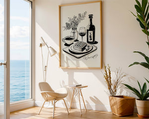 Vin og vaffel plakat - 21 x 29.7 cm - Nellastore