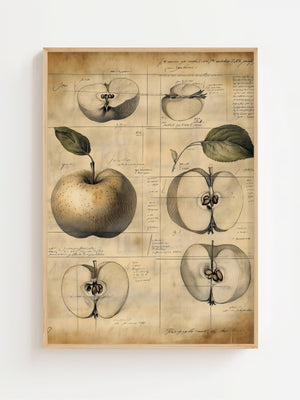 Vintage Apple Study Plakat - 21 x 29.7 cm (A4) - Nellastore