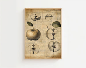 Vintage Apple Study Plakat - 21 x 29.7 cm (A4) - Nellastore