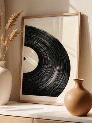Vinyl Record Close Up Plakat - 21 x 29.7 cm (A4) - Nellastore