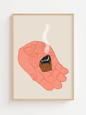 Warm Brownie Hand Plakat - 21 x 29.7 cm - Nellastore