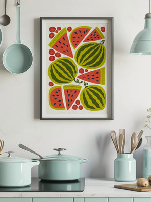 Watermelon Summer Plakat - 21 x 29.7 cm - Nellastore