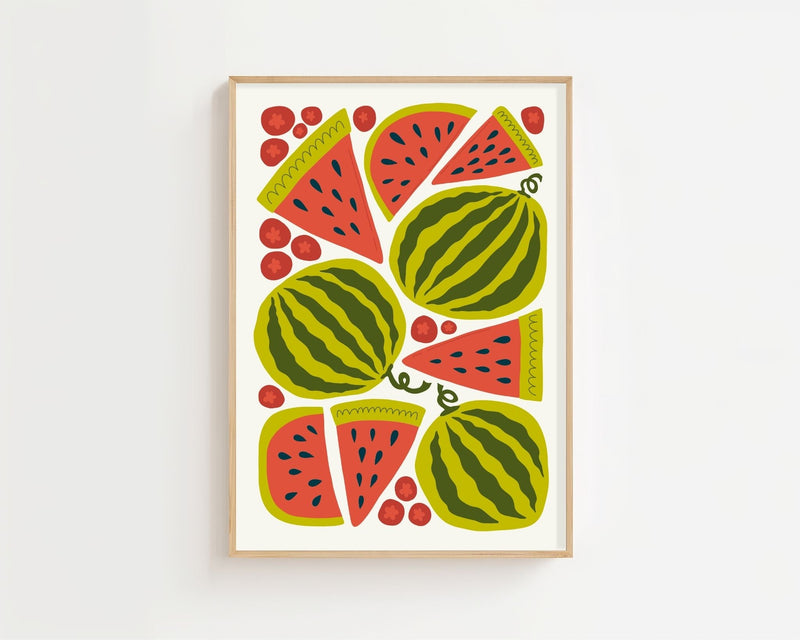 Watermelon Summer Plakat - 21 x 29.7 cm - Nellastore
