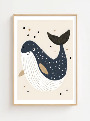 Whale Plakat - 21 x 29.7 cm (A4) - Nellastore
