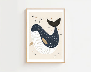 Whale Plakat - 21 x 29.7 cm (A4) - Nellastore