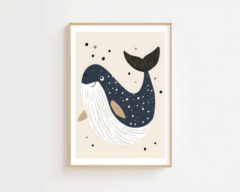 Whale Plakat - 21 x 29.7 cm (A4) - Nellastore