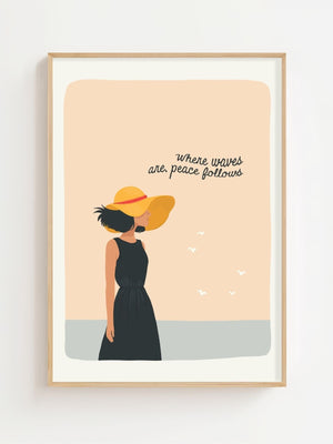 Where Waves Bring Peace Plakat - 21 x 29.7 cm (A4) - Nellastore