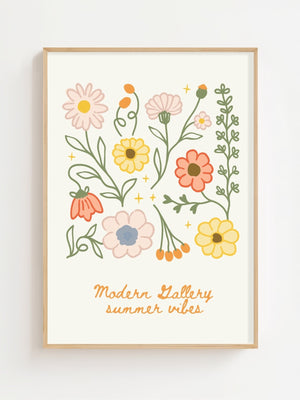 Wildflower Summer Vibes Plakat - 21 x 29.7 cm - Nellastore