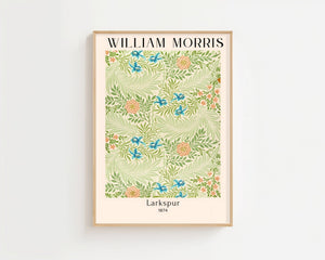 William Morris - Larkspur Plakat - 21 x 29.7 cm (A4) - Nellastore