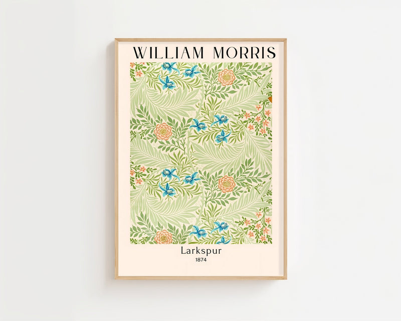 William Morris - Larkspur Plakat - 21 x 29.7 cm (A4) - Nellastore