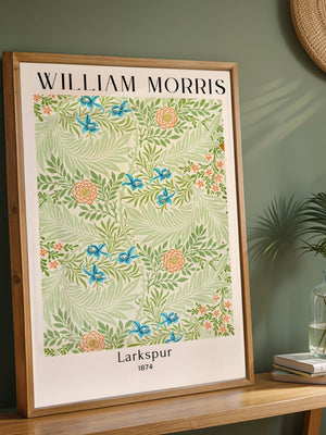 William Morris - Larkspur Plakat - 21 x 29.7 cm (A4) - Nellastore