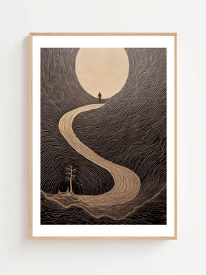 Winding Path To The Moon Plakat - 21 x 29.7 cm (A4) - Nellastore
