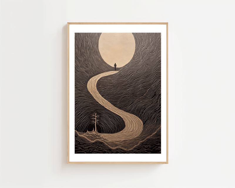 Winding Path To The Moon Plakat - 21 x 29.7 cm (A4) - Nellastore