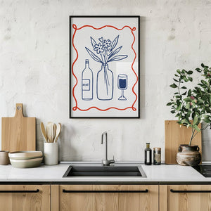 Wine and Flowers Plakat - 21 x 29.7 cm - Nellastore