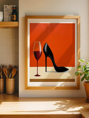 Wine And Heels Plakat - 21 x 29.7 cm (A4) - Nellastore