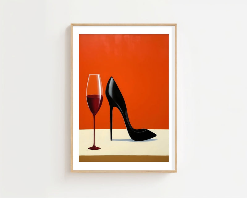 Wine And Heels Plakat - 21 x 29.7 cm (A4) - Nellastore