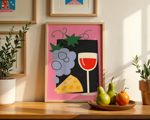 Wine & Cheese Evening Plakat - 21 x 29.7 cm - Nellastore