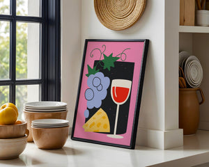 Wine & Cheese Evening Plakat - 21 x 29.7 cm - Nellastore