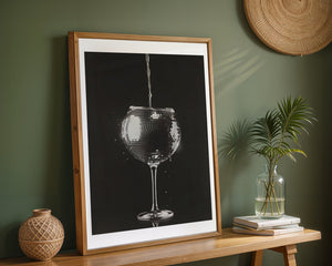 Wine Glass Disco Plakat - 21 x 29.7 cm (A4) - Nellastore