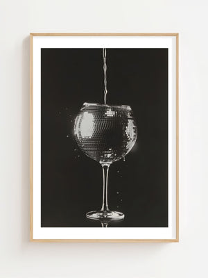 Wine Glass Disco Plakat - 21 x 29.7 cm (A4) - Nellastore