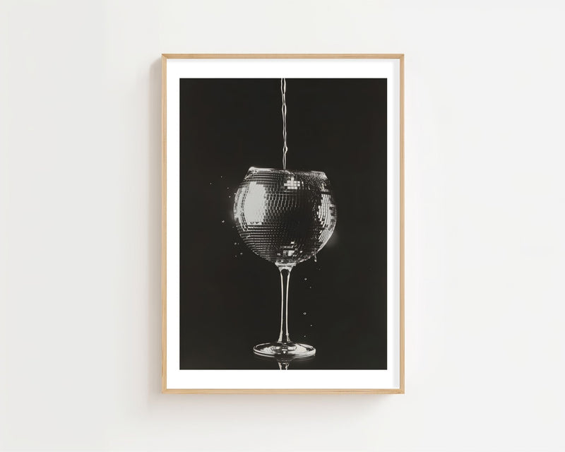 Wine Glass Disco Plakat - 21 x 29.7 cm (A4) - Nellastore