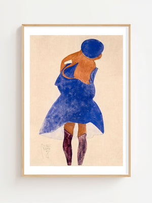 Woman In Blue Dress Plakat - 21 x 29.7 cm (A4) - Nellastore