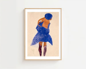 Woman In Blue Dress Plakat - 21 x 29.7 cm (A4) - Nellastore