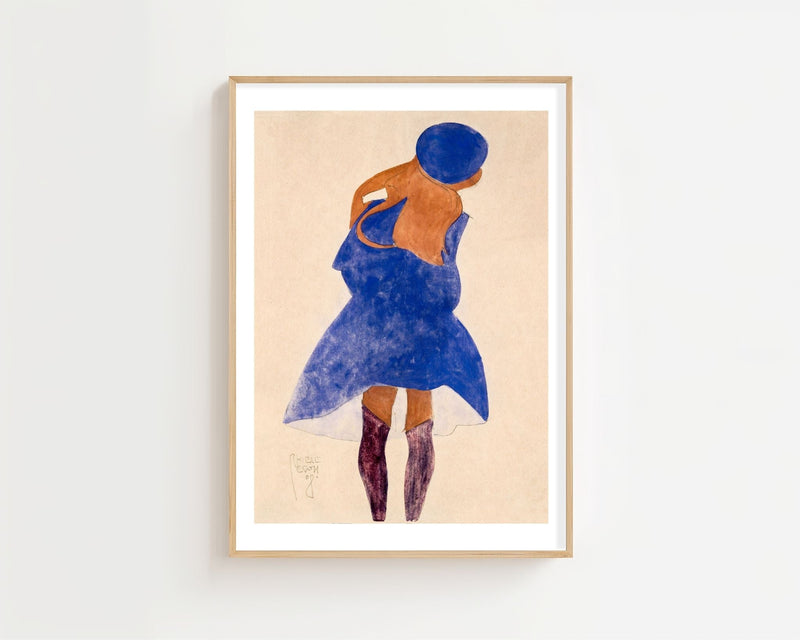 Woman In Blue Dress Plakat - 21 x 29.7 cm (A4) - Nellastore