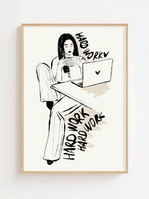 Work From Heart Plakat - 21 x 29.7 cm - Nellastore