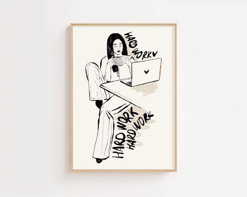 Work From Heart Plakat - 21 x 29.7 cm - Nellastore