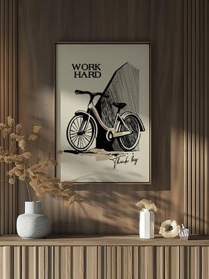 Work Hard Bike Plakat - 21 x 29.7 cm - Nellastore