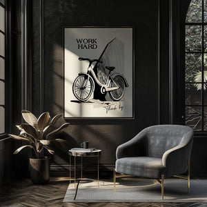 Work Hard Bike Plakat - 21 x 29.7 cm - Nellastore