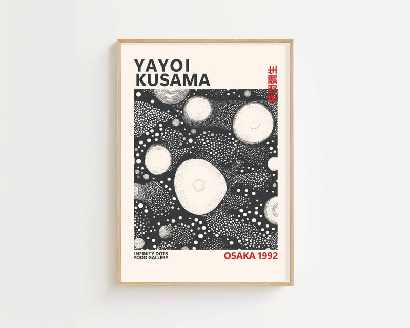Yayoi Kusama - Black Infinity Dots Plakat - 21 x 29.7 cm - Nellastore